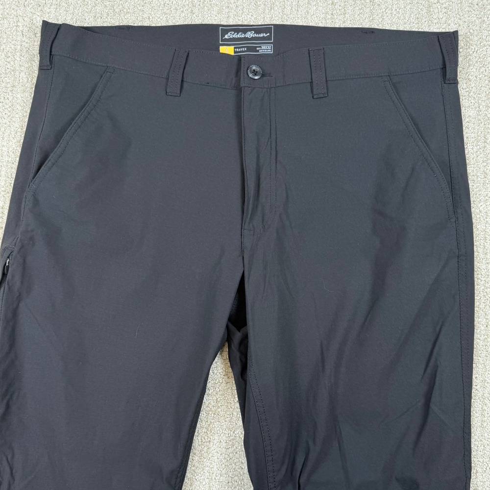 Eddie Bauer Men 38x32 Black Travex Performance Stretch Straight Hiking Pants